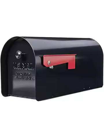 Gibraltar Mailboxes Tuff Body Large Capacity Galvanized Steel Black Post-Mount Mailbox TB1B0000