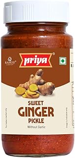 Priya Sweet Ginger Pickle Without Garlic, 300G - Authentic Telugu Style Achar |Traditional South Ind