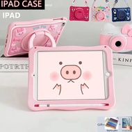 Cute IPad 10th 9th 8th 7th 6th 5th Gen Case with Pen Holder for Kids Cartoon IPad Air Mini 1 2 3 4 5 6 Cover Shockproof Ipad Pro 11 10.5 9.7 10.9 10.2 inch Case with Pencil Slot