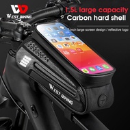 WEST BIKING Waterproof Bicycle Bag Frame Front Tube Bag Touchscreen Cell Phone Holder Case Cycling Bag MTB Road Bike Accessories