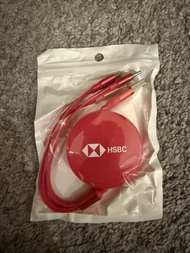 滙豐三合一充電線 HSBC Red Multi-Charging Cable with USB-C, Micro USB, Lightning