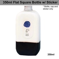 ( Ready Stock ) 350ml Flat Square Drink Bottle Disposable Net Red Drink PET Plastic Milk Tea Enzyme Cup