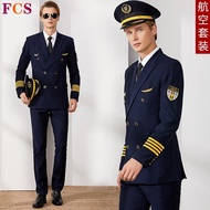 [Factory Ready Stock] Aviation Captain Uniform Male Pilot Air Uniform Jacket Professional Suit Prope