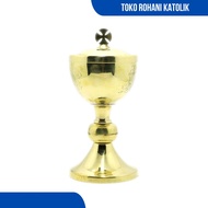 SIBORI TEMPAT HOSTI KATOLIK / PERALATAN MISA KATOLIK / SIBORI KUNINGAN / PERALATAN IBADAH