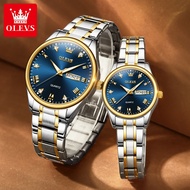 Olevs Original Couple Watch Women Men's Waterproof Steel Band Fashion Casual Watch Men's Dial 40mm W