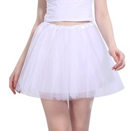 Women's Tutu Tulle Skirt Elastic Waist Puffy Short Petticoat Princess Above Knee Ballet Dance Unders