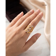 YOURS JEWEL 916 GOLD COLEK 3 BUNGA 3C RING