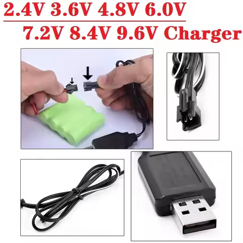 SM-2P 2.4V 3.6V 4.8V 6.0V 7.2V 8.4V 9.6V USB Charger For Ni-Cd Ni-MH Battery Pack SM Plug For rc toy