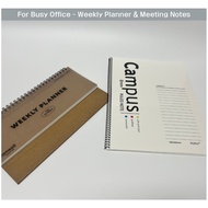 Weekly Planner & Meeting Notes Set – Office Work Organizer