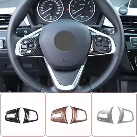 ABS Carbon Fiber For BMW 1 2 Series 218i F45 F46 X1 F48 2016-2019 Steering Wheel Button Cover Trim F