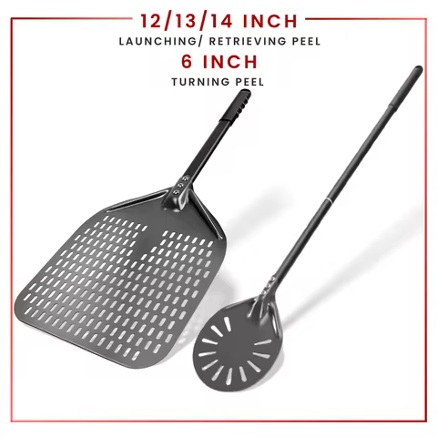 6&12 13 14 Inch Aluminum Pizza Peel Bread Paddle Pizza Oven Turning Peel Hard Anodized Pizza Baking