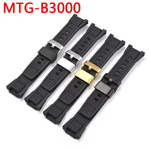 TPU Rubber Strap for Casio G-SHOCK MTG-B3000 Modified Resin Silicone Wrist Band Men Waterproof Mount
