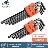 9 PCS Hex Key Wrench Set Hex Key Allen Wrench Set Allen Key L Handle Ball Head Long Arm CR-V Hex Key