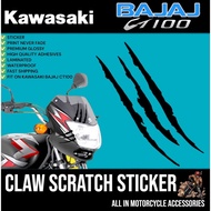 Kawasaki Bajaj CT100 Claw Scratch Sticker / Bajaj CT100 Sticker