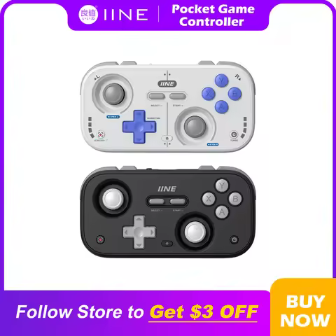 IINE Retro Pocket Game Controller /Compact & Portable Hall Joysticks + 1000Hz Recessed Joystick Desi