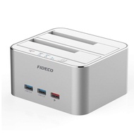 FIDECO-Aluminum* USB 3.0 Dual Bay  HDD Docking Station  With Built-in 3*USB 3.0