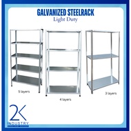 GALVANIZED SHELVES 3, 4, 5 TIER ADJUSTABLE STORAGE RACK LIGHT DUTY (30KGS PER LAYER)