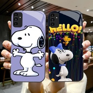 DK-41 Snoopy HD Glass Casing for Samsung A05S A35 A55 A24 A14 A15 A04S A34 A25 M15 A54 S21 FE Plus U