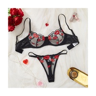 Bikini Underwear Swimsuit Embroidered Push-up Mold Cup Sexy Underwear Set