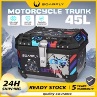 SOARFLY TANKER ABS TOP BOX Aluminium Top Box 38L 45L ALUMINIUM LOCK Top Box Aluminium Motorcycle Sto