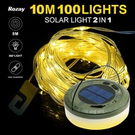 LED Strip Light Camping Light Solar Waterproof 10m Retractable Strip Light Outdoor Ambient Light