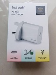 In&amp;out PD 20W 快充 USB 火牛 充電器 charger for iphone android samsung