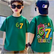 T-Shirt Untuk Lelaki Saiz 100-170 Kain Sutera Susu Regangan Penyerap Kelembapan Kartun Pantai 3-15 T