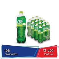 EST CREAM SODA เอส น้ำอัดลม น้ำเขียว กลิ่นครีมโซดา 1 ลิตร x 12 ขวด