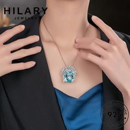 HILARY JEWELRY Women Perak For Feathers Silver Sapphire 純銀項鏈 Sterling Necklace Accessories Original Pendant Rantai Leher 925 Korean Luxurious Chain Perempuan N1376