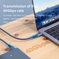 Thunderbolt 4 Video 8K 60Hz 5K 60Hz Type C USB C PD 240W PD100W Cable Fast Charge 40Gbps Data Transfer Nylon Cable  for Mac-book Air Pro