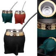 【FRDE】Mate Cup With Straw Texture Eggshell Cup Perfect For Yerba Mate Tea Drinking