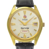 雷達 Daymaster 11753 手錶，鍍金錶殼 x 皮錶帶，手動上鍊，指針顯示，銀色錶盤，男士款 [二手]