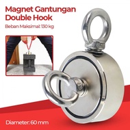 Magnet Gantungan Double Round Hook Strong Neodymium 60mm - D60