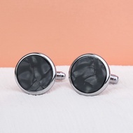 Black Marble Cufflinks | Men's Cufflink Minimalist Stainless Steel Thobe Kabak Malik Cufflink