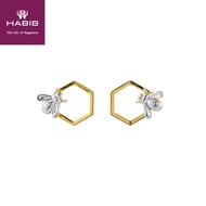 HABIB Oro Italia Anthophila White and Yellow Gold Earring, 916 Gold