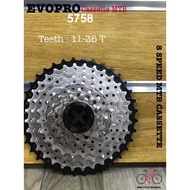 EVOPRO 8 SPEED 11-36T BICYCLE CASSETTE FREEWHEEL MTB SPROCKET CASSETTE MOUNTAIN BIKE CASSETTE BASIKA