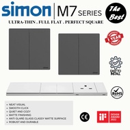 Simon M7 AIR Series Ultra Thin Switch Socket 20A 2 WAY USB TYPE-C Fast Charging CAT6 DATA PLATINUM W