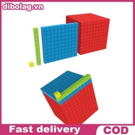 DIBO Kids Math Plaything: Base Ten Blocks Set with Counting Cubes .