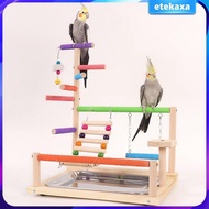 [Etekaxa] Parrot Playground, Budgie Play Stand, Perch Play Enclosure for Budgies