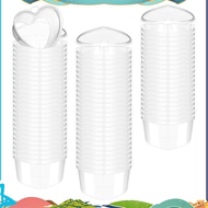 100 Pcs 2.4 Oz Valentine'S Day Heart Shaped Containers Plastic Box with Lids Reusable Small Portion 