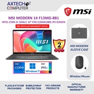 MSI Modern 14 F13MG-881 14" FHD Laptop Platinum Gray ( i5-1334U, 16GB, 512GB SSD, Intel, W11, H&S )