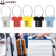 WONDER Password Lock, Steel Wire Cupboard Cabinet Locker Padlock Security Lock,  3 Digit Mini Aluminum Alloy Suitcase Luggage Coded Lock