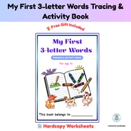 [Hardcopy] Printed 3-letter CVC Words Tracing & Activity Worksheet| Preschool Phonics for Ages 3+