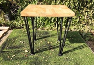 PradooSiam โต๊ะแคมป์ปิ้ง โต๊ะปิกนิก โต๊ะกลาง ก40xย40xส42ซม โต๊ะญี่ปุ่น ไม้ประสาน ขาเหล็ก โต๊ะหน้าโซฟา โต๊ะข้างหัวเตียง โต๊ะสำเร็จรูป