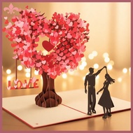 BST 3D Popup Heart Tree Card for Birthday Festivities Valentine s Day Greeting Card with Envelope Pa