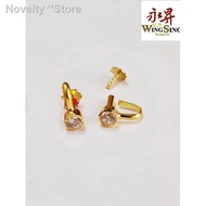 ❒❈✎Wing Sing 916 Gold Kadukkan Men Earrings / Subang Skrew Besar Lelaki Emas (WS051)