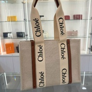 *SHIHNA名牌精品*Chloe Woody 帆布托特包 中號