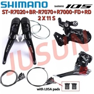 Shimano 105 R7020 R7070 R7000 2x11 Speed Hydraulic Disc Brake Set R7020 Shifter R7070 Hydraulic Disc