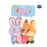 Miniso ของแท้ Disney Zootopia Magnetic Judynick Plush พวงกุญแจกระเป๋านักเรียนจี้สําหรับหญิง