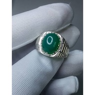 CINCIN PERAK PERMATA AKIK HIJAU ASLI
